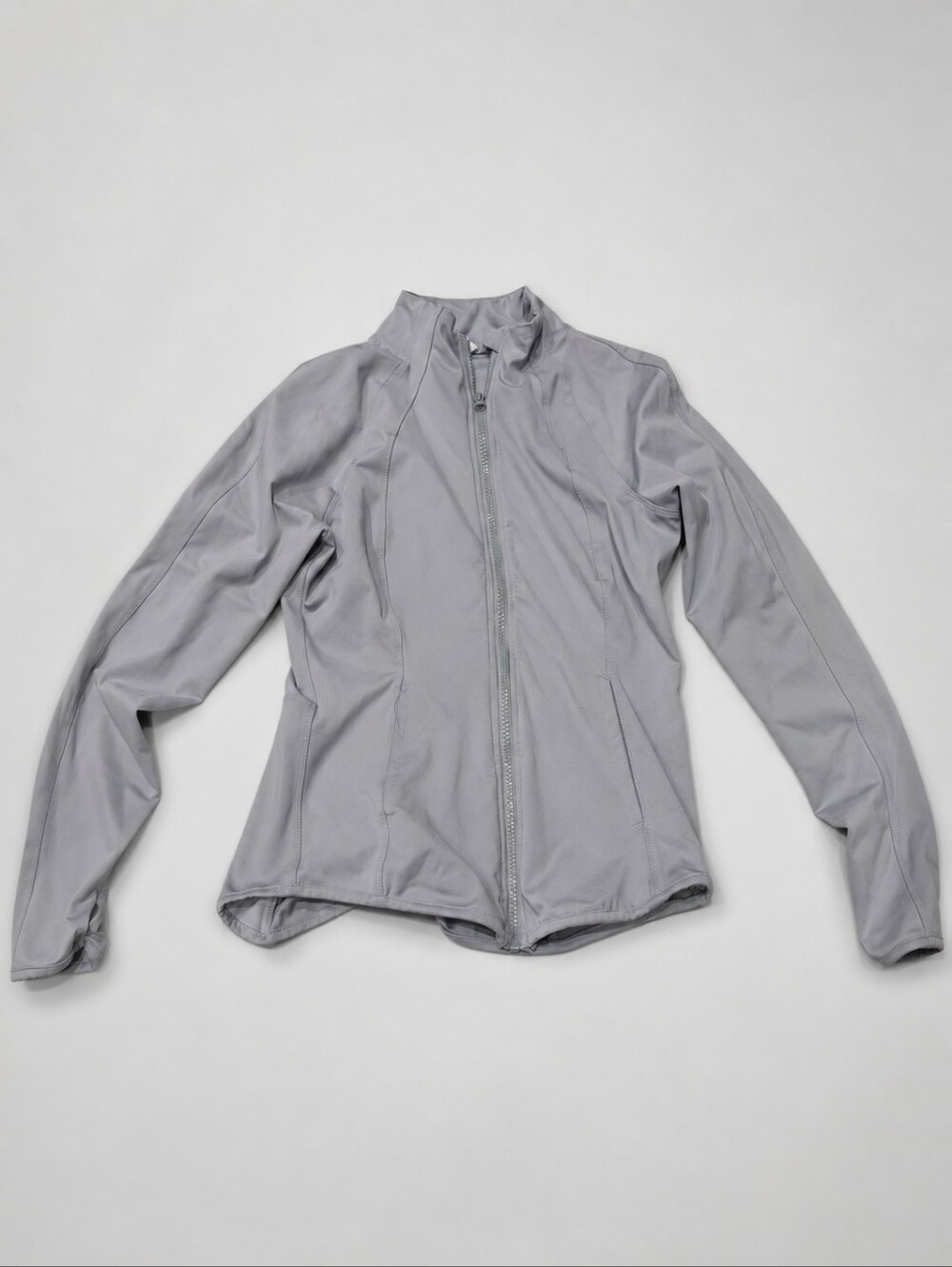 Yogalicious Light Gray Zip-Up Utility Jacket